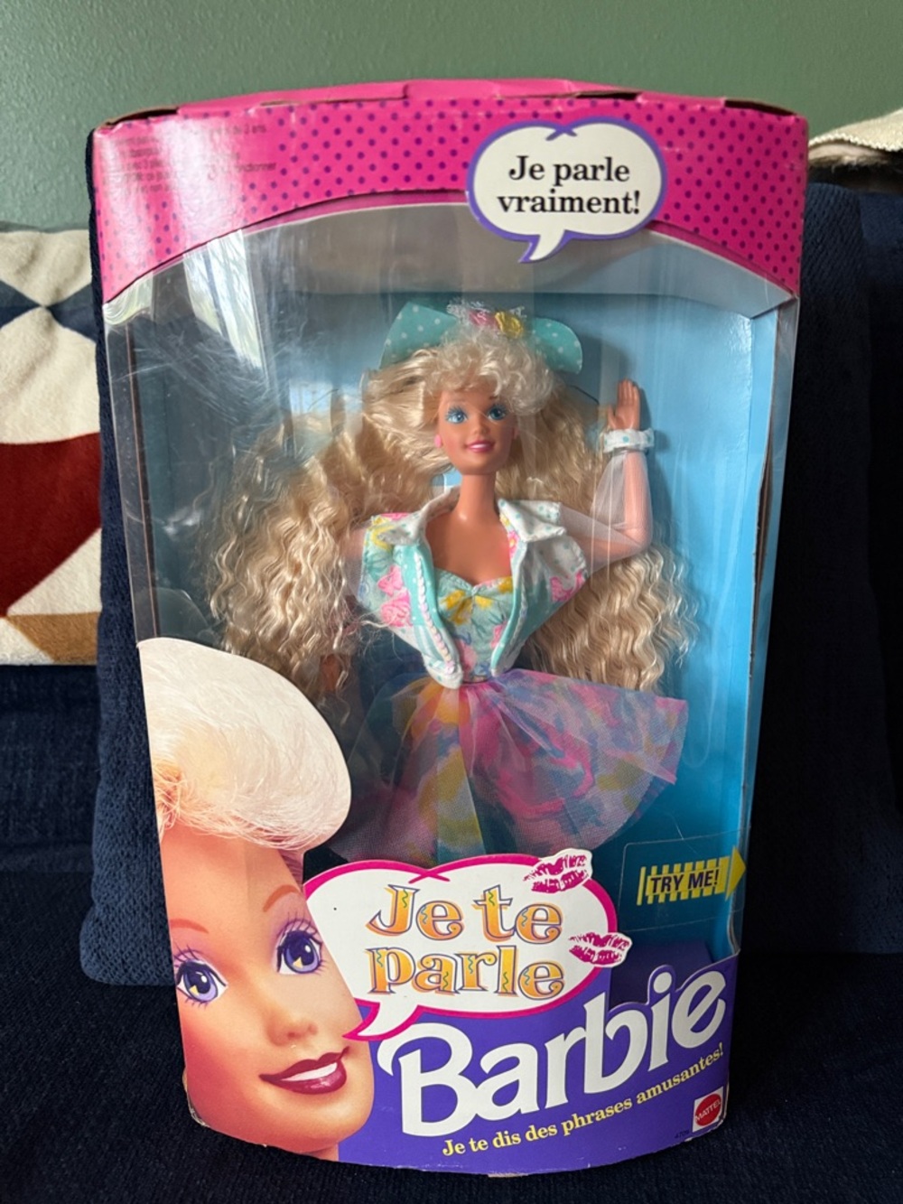 Barbie Je Te Parle Talking Doll - Pink, Blue, Yellow, Purple
